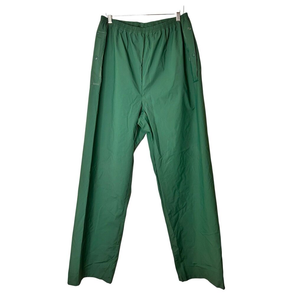 Columbia PVC Rain Pants Men's LARGE Forest Green Fishing Hiking Outdoor Water